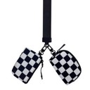 Checker Black DaniEmCo EMMY Dual Pouch Wallets | Clippable Nylon Wristlet | Sporty Design