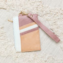 Blush DaniEmCo TRIPLE TONE CC WALLET | Vegan Leather | Wristlet Strap |Credit Card Boutique Wallets 