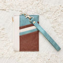 Teal DaniEmCo TRIPLE TONE CC WALLET | Vegan Leather | Wristlet Strap |Credit Card Boutique Wallets 