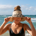  DaniEmCo Leopard Bow Visor |  Roll Up Travel Design | Easy Travels Sun Shade | Summer Vacation Accessory