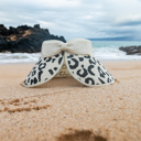 Cream DaniEmCo Leopard Bow Visor |  Roll Up Travel Design | Easy Travels Sun Shade | Summer Vacation Accessory