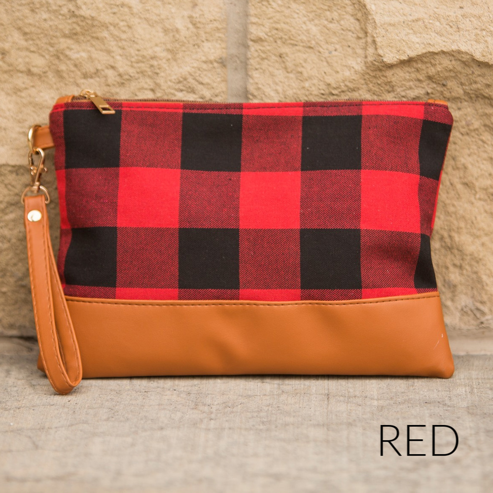 DaniEmCo BUFFALO CHECK CLUTCH | Removable Wristlet Bag