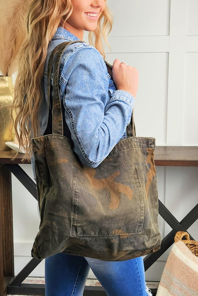 DaniEmCo CAMO TOTE BAG | Cotton Canvas | Open Design