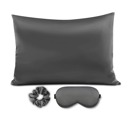 Charcoal DaniEmCo SATIN PILLOWCASE GIFT SET | Sleep Mask | Scrunchie | Gifts