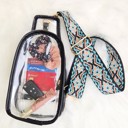 Clear Sling/Boho Turquoise Strap DaniEmCo CLEAR Stadium Sling Bag | Pattern Strap | Trendy Boutique Bag