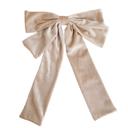 Cream DaniEmCo Velvet Bow Hair Clip | 7 Colors | Velvety Soft Hair Barrette Clips