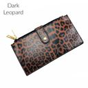 Dark Leopard DaniEmCo SLIM ZIPPER WALLET | Vegan Leather | Clear ID Pocket | 14 CC Slots | All-In-One Card Organizer