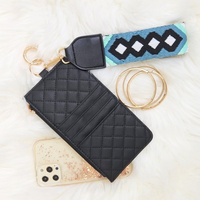 DaniEmCo Quilted Wallet Wristlet | Removable Strap | Credit Card Holder Wallets