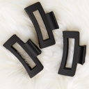 Style #5: Rectangle Black/Black/Black DaniEmCo Essential Hair Claw Clips | 3 Pack | Everyday Hair Claws | Complimentary Color Packs