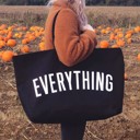 Black DaniEmCo Everything Tote | Canvas XL Carry All Bag | Load & Go Open Tote