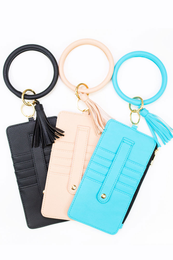 DaniEmCo GEORGIA KEY RING BANGLE WALLET | Holds CC | Zipper Pocket