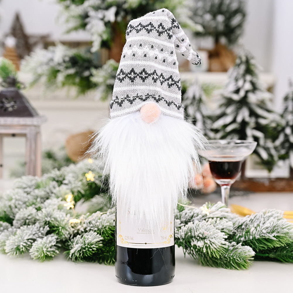 DaniEmCo 4 Pack GNOME Wine Bottle Covers | Christmas | Holiday Neighbor Gifts