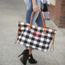  DaniEmCo CHECKER BUFFALO TOTE | Soft Flannel | Optional Monogram | Personalized Bag