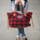  DaniEmCo CHECKER BUFFALO TOTE | Soft Flannel | Optional Monogram | Personalized Bag