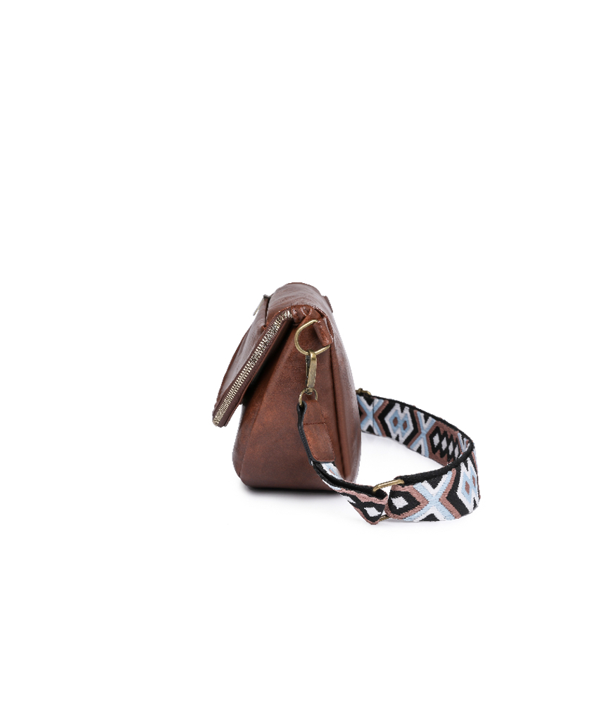 DaniEmCo HARLIE Crossbody Bag | Sling Handbag | Vegan Leather | Pattern Removable Strap