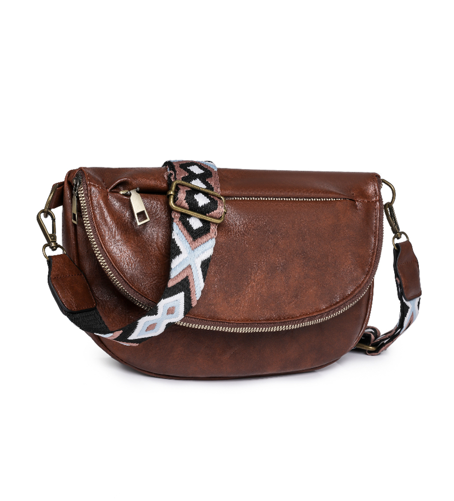 DaniEmCo HARLIE Crossbody Bag | Sling Handbag | Vegan Leather | Pattern Removable Strap