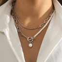  DaniEmCo Pearl & Chains Toggle Necklace | Lux Boutique Style | Layering Necklaces