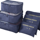 Navy DaniEmCo 6PC TRAVEL LUGGAGE ORGANIZER BAGS | Travel Bag Set | Easy Storage Bags