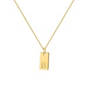 Gold-Plated B DaniEmCo Stamped Initial Letter Necklace | 18K Plated Gold | Personalized Jewelry Gift