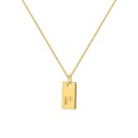 Gold-Plated P DaniEmCo Stamped Initial Letter Necklace | 18K Plated Gold | Personalized Jewelry Gift