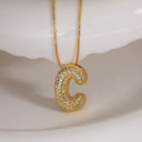 Gold-Plated C DaniEmCo JEWEL Bubble Initial Necklace | 18K Gold Plating