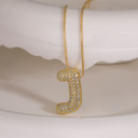 Gold-Plated J DaniEmCo JEWEL Bubble Initial Necklace | 18K Gold Plating