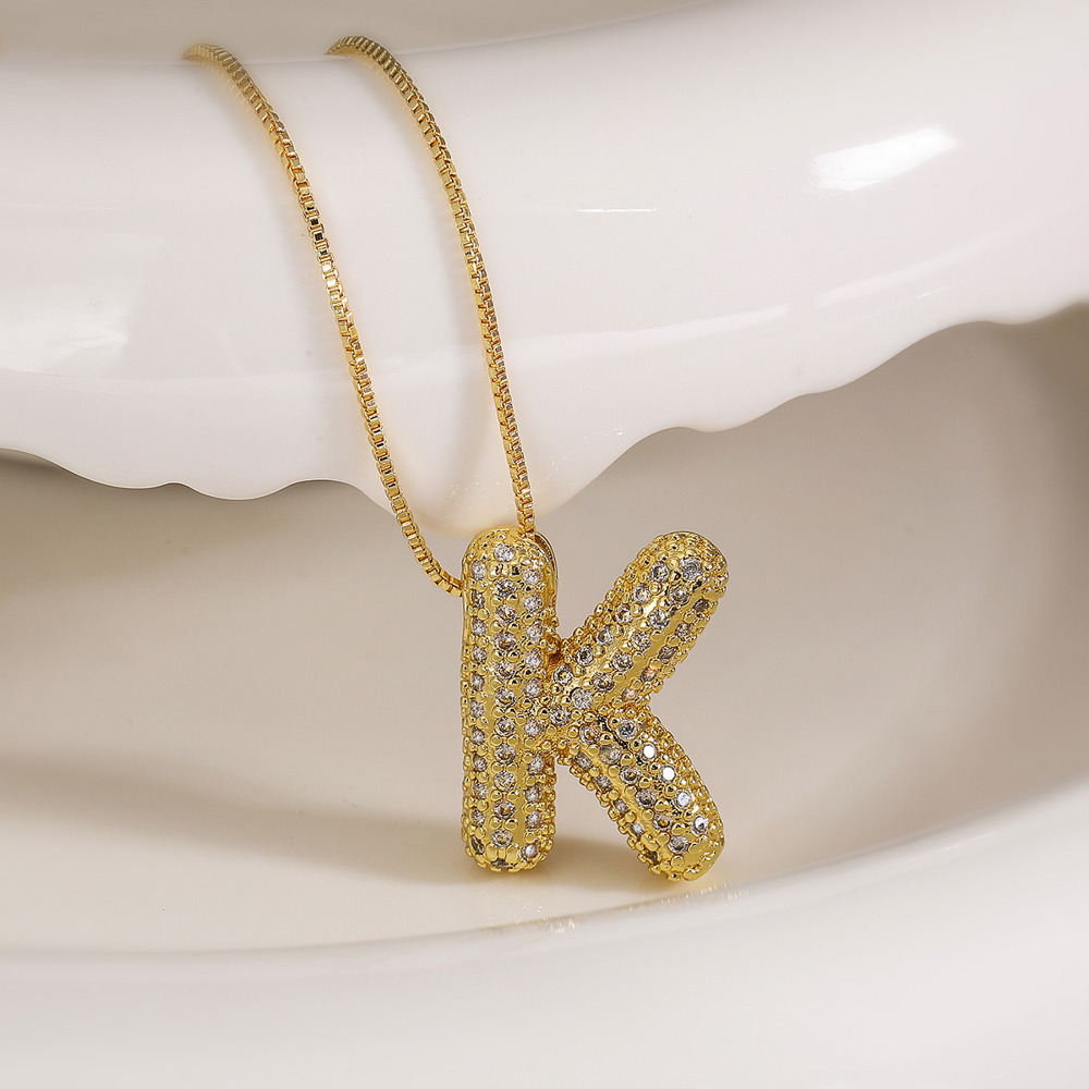 DaniEmCo JEWEL Bubble Initial Necklace | 18K Gold Plating