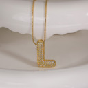 Gold-Plated L DaniEmCo JEWEL Bubble Initial Necklace | 18K Gold Plating