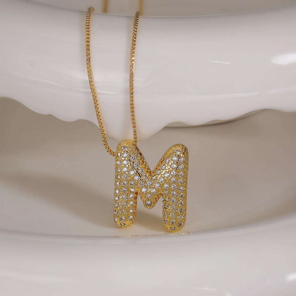 DaniEmCo JEWEL Bubble Initial Necklace | 18K Gold Plating