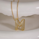 Gold-Plated M DaniEmCo JEWEL Bubble Initial Necklace | 18K Gold Plating