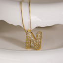 Gold-Plated N DaniEmCo JEWEL Bubble Initial Necklace | 18K Gold Plating