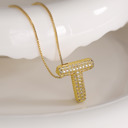 Gold-Plated T DaniEmCo JEWEL Bubble Initial Necklace | 18K Gold Plating