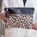  DaniEmCo MONOGRAM INITIAL LEOPARD POUCH | Personalized Gift | Bridesmaid Wedding Gifts