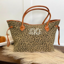  DaniEmCo LEOPARD MONOGRAM TOTE | Personalized Travel Bag | Lux Gift