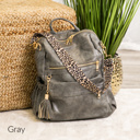 Gray DaniEmCo Madi Backpack | Convertible Bag | Vegan Leather Handbag