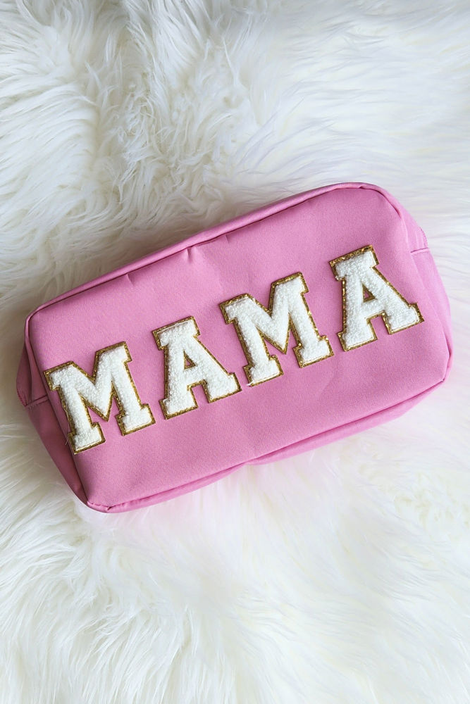 DaniEmCo Chenille Letter Patch Cosmetic Make Up Bag | Mama | Stuff | Glam