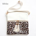 White DaniEmCo MILEY Crossbody Bag | Minimalist Purse | Leopard Handbag