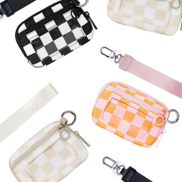 DaniEmCo Checker Wristlet Wallet | Clear ID Pouch | Grab & Go Trendy Wallets