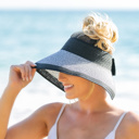  DaniEmCo Two Tone Bow Beach Visor | Foldable Travel Hat | Roll Up Summer Hats