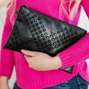  DaniEmCo Skya Black Crossbody Clutch | 2 Ways To Wear | Boutique Style | Studded Design Bag