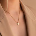  DaniEmCo Stamped Initial Letter Necklace | 18K Plated Gold | Personalized Jewelry Gift