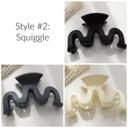 Style #2: Squiggle Black/Gray/Cream DaniEmCo Essential Hair Claw Clips | 3 Pack | Everyday Hair Claws | Complimentary Color Packs