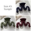 Style #3: Squiggle Navy/Wine/Olive DaniEmCo Essential Hair Claw Clips | 3 Pack | Everyday Hair Claws | Complimentary Color Packs