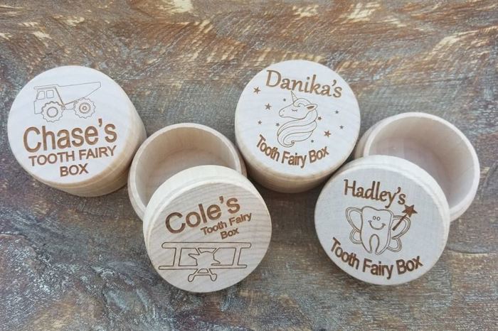 DaniEmCo TOOTH FAIRY BOX | Kids Personalized Gift | Engraved Name