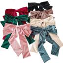  DaniEmCo Velvet Bow Hair Clip | 7 Colors | Velvety Soft Hair Barrette Clips