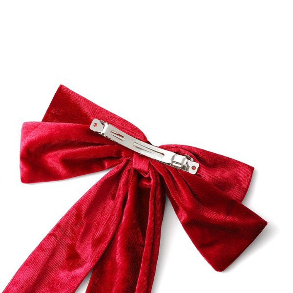 DaniEmCo Velvet Bow Hair Clip | 7 Colors | Velvety Soft Hair Barrette Clips