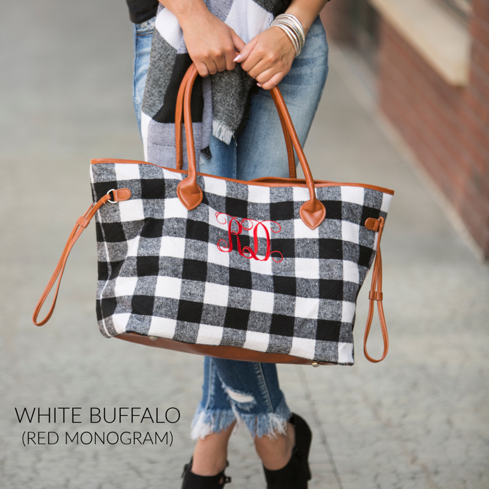 DaniEmCo CHECKER BUFFALO TOTE | Soft Flannel | Optional Monogram | Personalized Bag