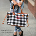  DaniEmCo CHECKER BUFFALO TOTE | Soft Flannel | Optional Monogram | Personalized Bag