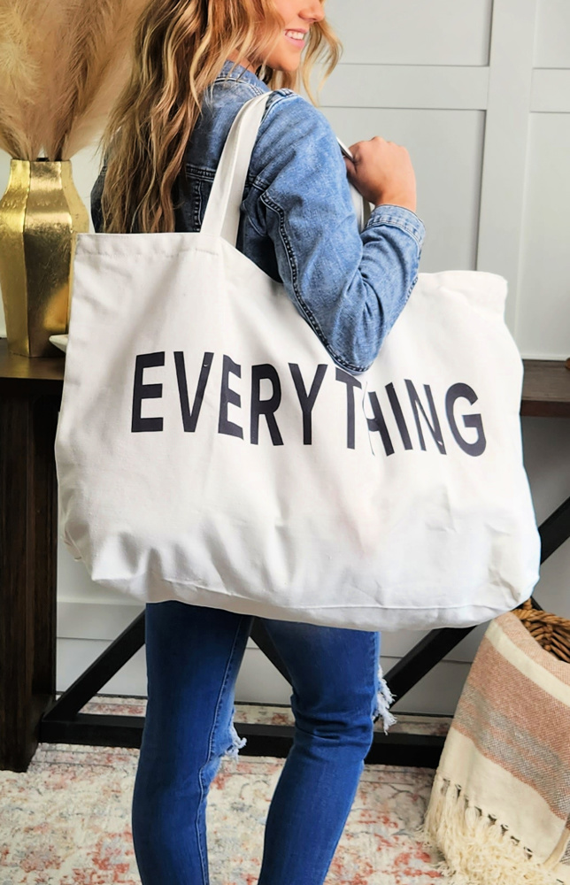 DaniEmCo Everything Tote | Canvas XL Carry All Bag | Load & Go Open Tote