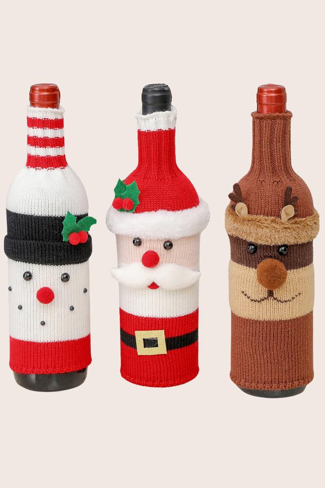 DaniEmCo 3 Pack Christmas Wine Bottle Covers | Neighbor & Friend Gifts | Teacher Gift